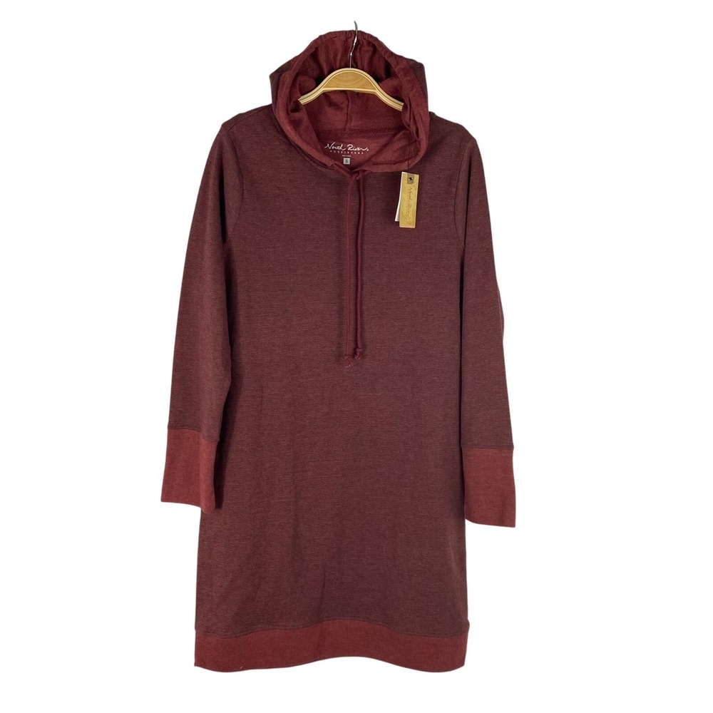 North River Outfitters Hoodie Dress Size S Cabernet Knit Comfort Loungewear NWT